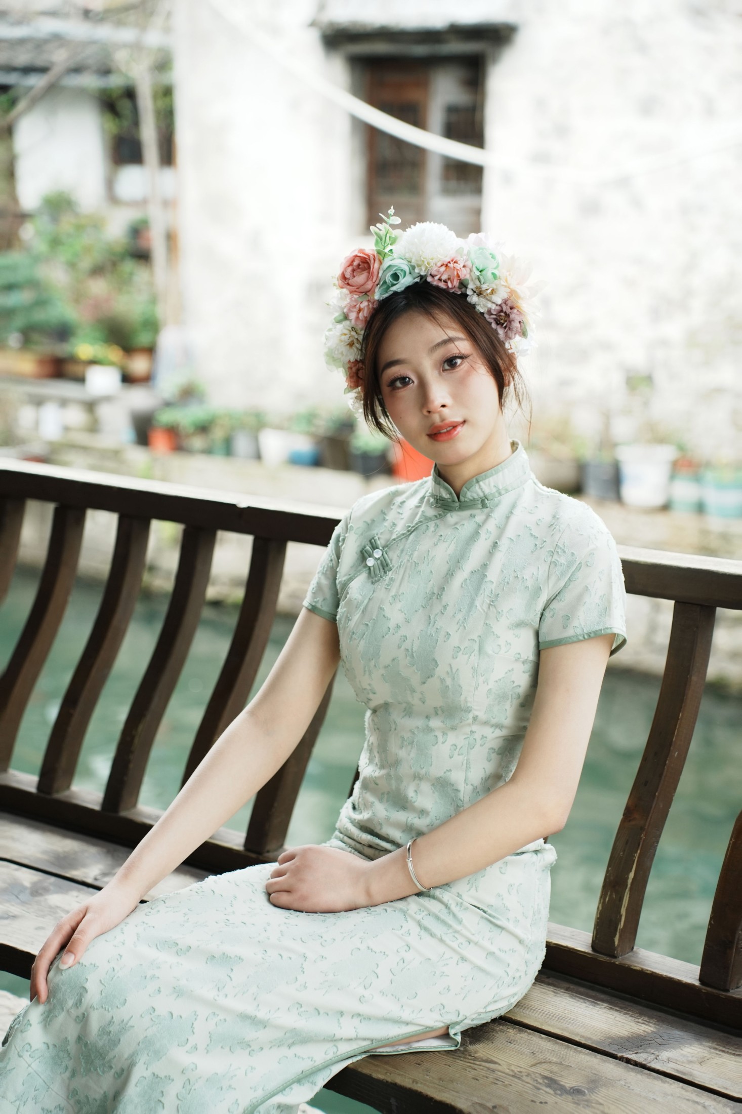 小u – 《绿色旗袍簪花》[17P] 插图4